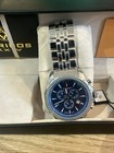 Classy Mens Akribos Xxiv  Multi Function Blue Steel Chronograph Watch 