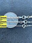 Real Solid 925 Sterling Silver Anchor Cable Chain Rolo Necklace 1mm - 3mm Italy