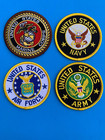 Set Of 4 - Us Marines Army Air Force Navy Patch Iron-on Sew-on 3  Dia Usmc Usaf