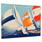 Klaus Heider Original Vintage Signed Sail Ship Boat Race Olympia Textile Print