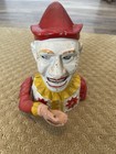 Vintage Humpty Dumpty Clown Cast Iron Mechanical Coin Bank Haunted