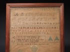 1826 Mary Ann Barber Primitive Folk Art School Girl Needlepoint Sampler 