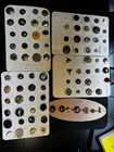 Antique Vintage Lot Of Approx 83 Buttons Metal Picture Enamel Carved Etc