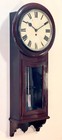 Antique English Mahogany 39  Drop Dial Tavern Clock Single Fusee