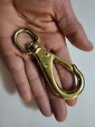 Solid Brass Boat Snap Hook 4 9 16  Length 3 4  Swivel Eye Spring Lock  150 Swl