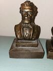 Vintage Bronze Abraham Lincoln Bust Bookends-very Good