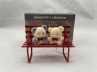 Avon Teddy Bear Gift Ornament Collection Teddies On Bench - Very Nice - Vintage