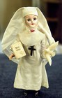 Artisian Vintage Hard Plastic Nun Doll Stigmata Sleepy Eyes 7 5   Mcm Rare