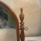 Vintage Wood Vanity Or Dresser Makeup Or Shaving Mirror  Velvet Bottom  Used