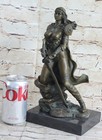 Signed  amazon  Nude Woman With Sword  Bronze Statue Sculpture Art Deco Figure