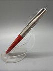 1970s Parker 45  Fountain Pen Red Barrel M Made Usa Chrome Cap   Trim