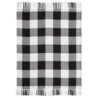 New Farmhouse Black White Buffalo Check Throw Woven Afghan Blanket Coverlet