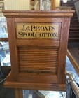 Antique Oak J   P Coats Spool Thread Cabinet With Tambour----16267
