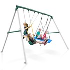 660lbs 7 3ft Heavy Duty Metal Swing Set 3 Swings Backyard Playset Kids Swing Set