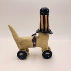 Folk Art Patriotic Kitten Rosemary A  Flagg Cat With Flag Hat Signed 1998
