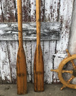 2 Vintage Feather Brand Wood Boat Oars 71  Lake House Beach Canoe Paddle