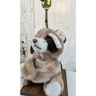 Vintage 80   s Adi Brown Raccoon Nursery Table Lamp Plush Musical California Toys