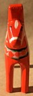 Vintage Swedish Dala Horse Red  Hand Painted Wood Folk Art Nils Olson 3  