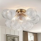 Semi Flush Chandelier Gold  Modern Light Fixtures Ceiling Mount Visual Comfort 