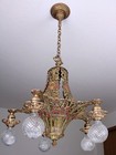 Awesome 1930 s Art Deco Ceiling Light Fixture Chandelier rare 