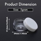 5 Gram Sample Jars With White Lids  100 Count 5ml Empty Cosmetic Containers -   