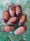 Shiva Lingam Reiki Chakra Set  7 Piece Engraved Narmada River Lingam Chakra Set