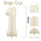 40 Inch Cream White 1 Balloon Numbers Large Number 1 Balloon Foil Helium Numb   