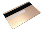 Heavy Metal Stainless Steel Credit Card Blank W  Chip Slot   Mag Strip Rose Gold