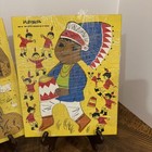Vintage Playskool Wood Puzzles Lot 2 Farmer    Ten Little Indians 1950   s