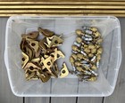Set Of 14 Brass Stair Carpet Rods   Pine Finials Antique 42  Rods