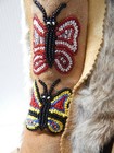 Vintage Canadian Northern Cree Indian Hi Top Beaded Butterfly Mukluks Moccasins
