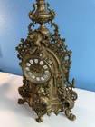 French Rococo Brass Mantel Clock     Restored Movement   Glass         Free Ship