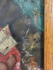 Antique 19th Century Original Mexican Retablo Painting On Saint Jerome