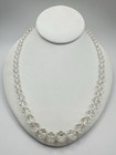 Vtg Antique Graduated Crystal Cut Glass Necklace Signed Sterling Silver Read