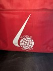 Vintage World Airways Red Nylon Airline Flight Bag Shoulder Strap Zipper Close