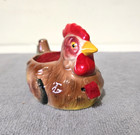 Vintage Japan Chicken Rooster Pin Cushion Tape Measure Thimble Holder Sewing