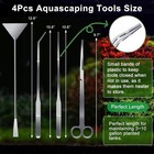 4pcs Aquascaping Tools Kit Long Strong Aquarium Tweezers Scissors Algae Scraper