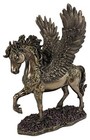 10 1 2  Divine Pegasus Horse Greek Mythology Statue Sculpture Bronze Gold Finish