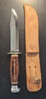 Kabar 1208 Usa Ka-bar Fixed Blade Fighting Hunting Knife Wood Handle And Sheath