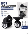2pcs Luggage Wheels Replacement Kit 360   Spinner Suitcase Wheels W  Screws Black
