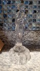  Vintage Cambridge Mandolin Lady Flower Frog Clear Glass 