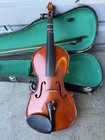 Vintage Stradavarius Style 4 4  Violin W case   Bow   missing Parts  