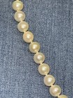 Vintage Cultured Pearl Necklace W  14k Gold Clasp     Knotted Strand     Classic 