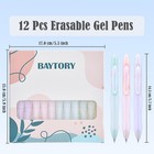 12pcs 0 5mm Cute Retractable Erasable Gel Pen  Blue Ink Pens With Eraser Clea   