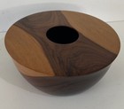 Vtg 1991 Turned Wood Bowl Ikebana Style Modernist Artist Signed Woodworkin Read
