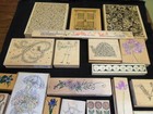 Lot Of 28 Wooden Rubber Ink Stamps Flowers 1  To 5  From Donations