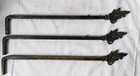 Lot Of 3  Vintage Art Deco Cast Iron   Metal Swing Out Curtain Rods
