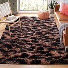 4x6 Feet Fluffy Leopard Rug For Living Room Bedroom  Brown Black Tiedye Area 