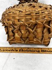 Antique Basket Northeast Native American Curly Porcupine Covered Original 19thc 