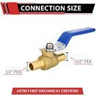 Efield 1 2   1 2  Pex Crimp Ball Valve Blue Handle Brass No Lead Free Shipping